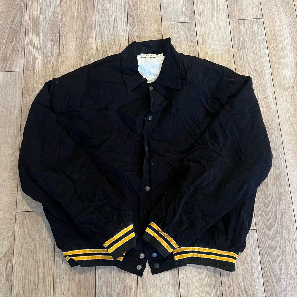 MNML Black Bomber Jacket with Yellow Accents